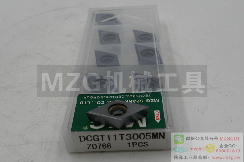 MZG品牌车削刀片,不锈钢精密加工用车刀片DCGT11T3005MN ZD766 图片价格